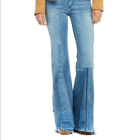 Scotch and Soda Bell Bottom Patchwork Jeans